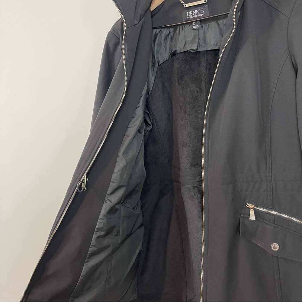 New Dennis Basso Water Resistant Bonded Jacket with Hidden Hood - Picture 14 of 15